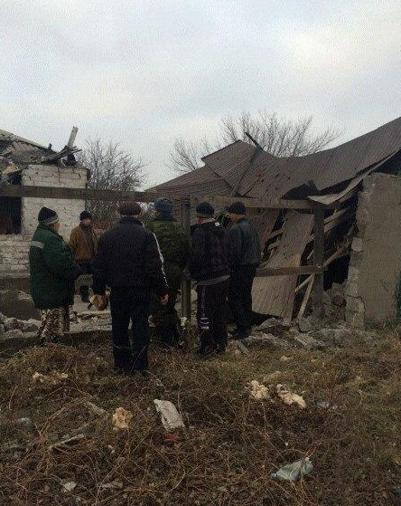 Разрушенный дом в Енакиево