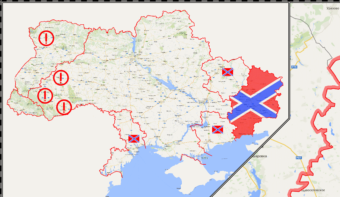 Карта новороссии 2. Границы Новороссии на карте России.