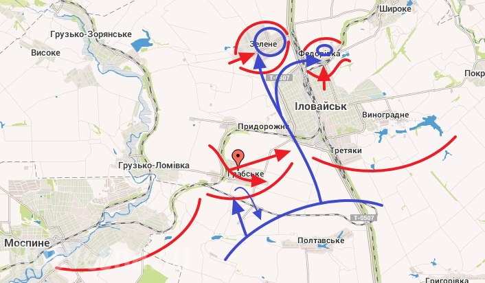 Иловайский котел карта боевых действий