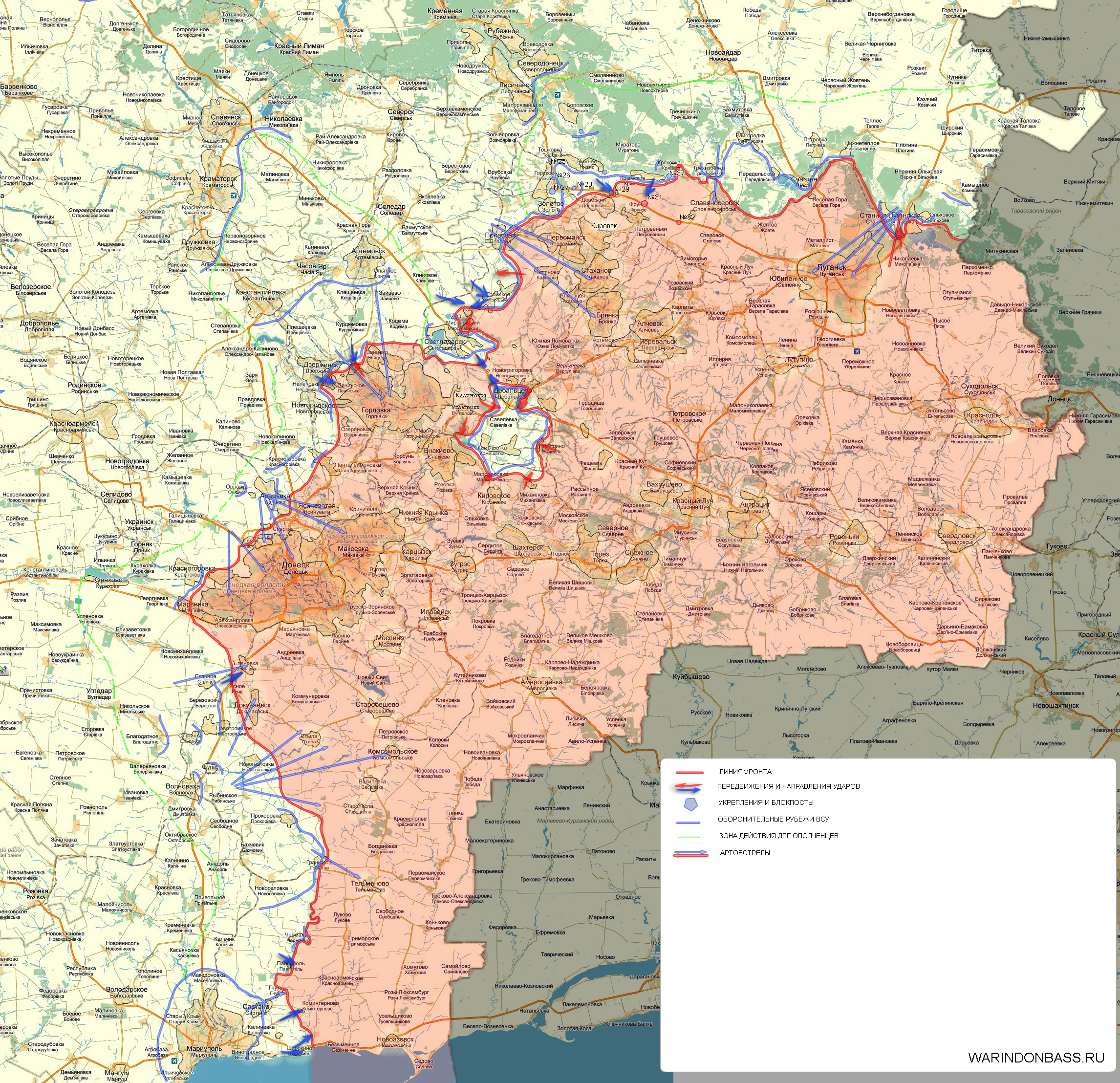 военная карта новороссии