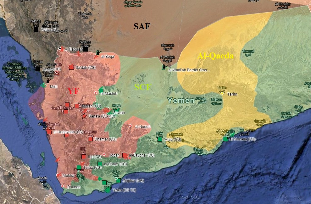 Гражданская война в йемене карта