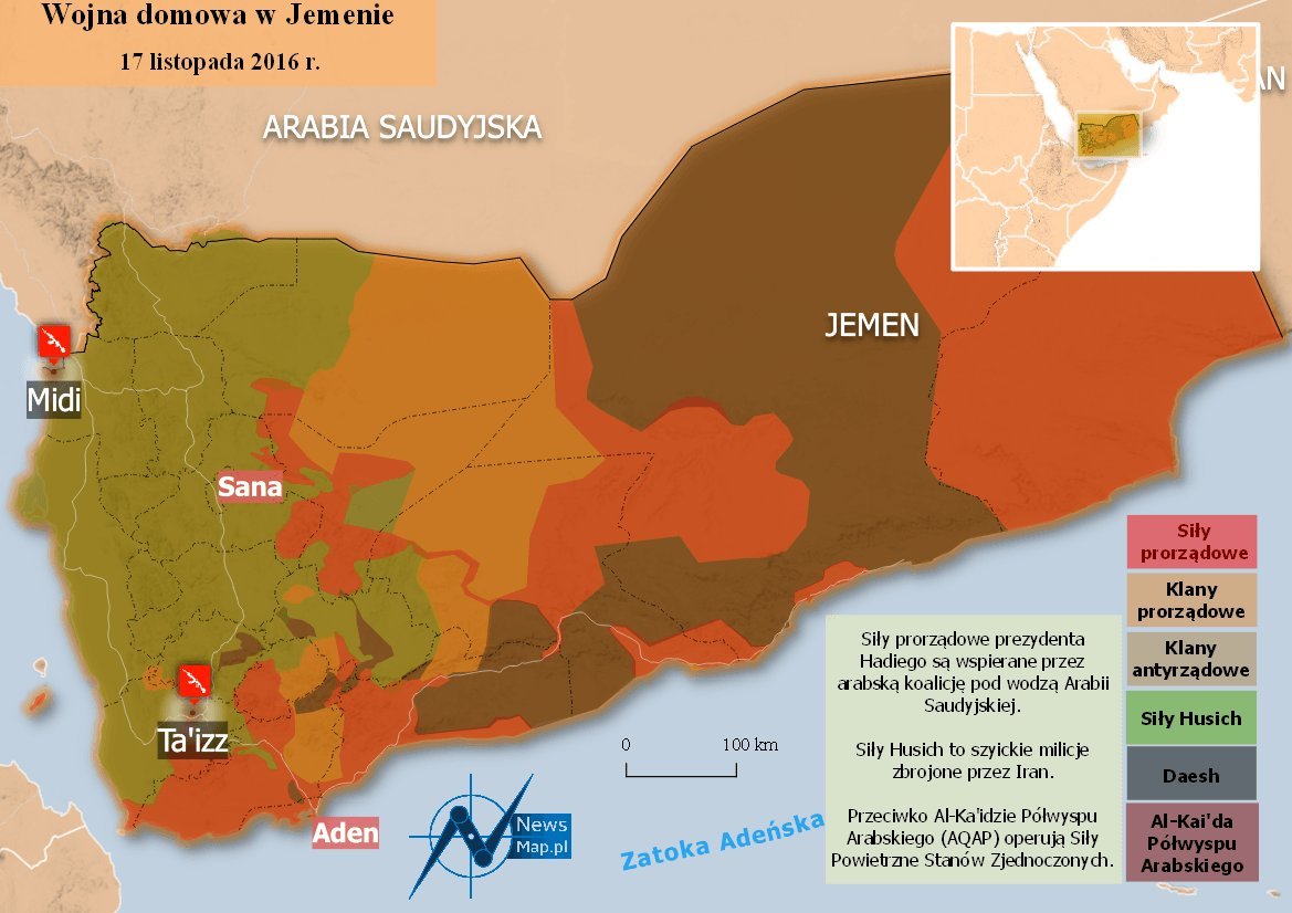 Гражданская война в йемене карта
