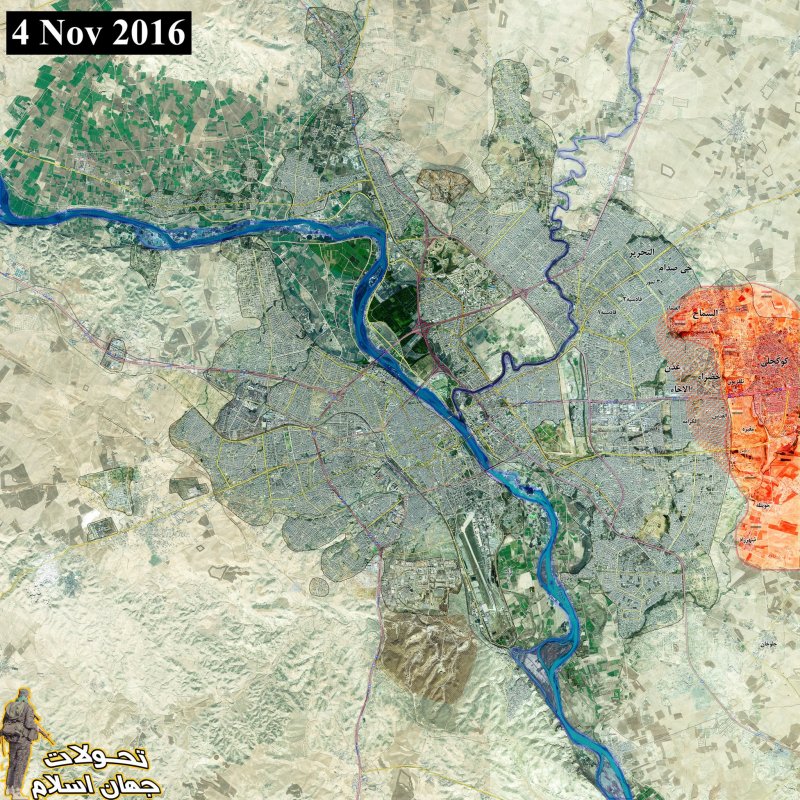 Ирак. Военная обстановка в районе Мосула (карта)