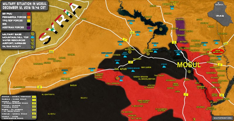 Ирак. Военная обстановка в Мосуле (карта)